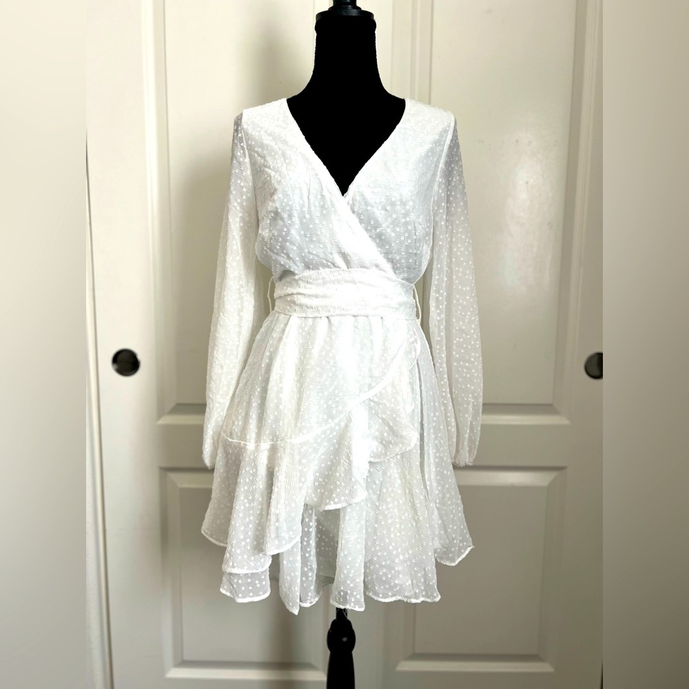 White wrap dress